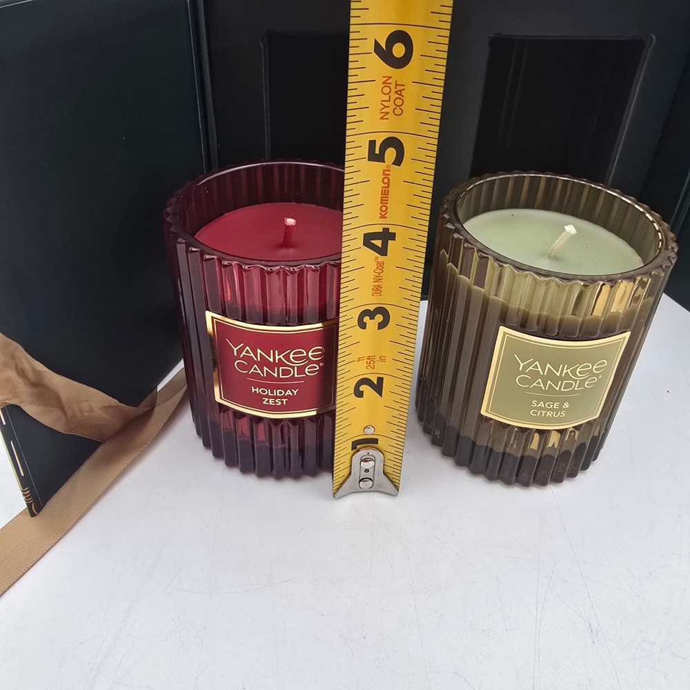 Yankee Candle Holiday Zest Sage & Citrus Gift Set 2 Pack 6.2oz Fluted Glass Jars - Picture 6 of 6